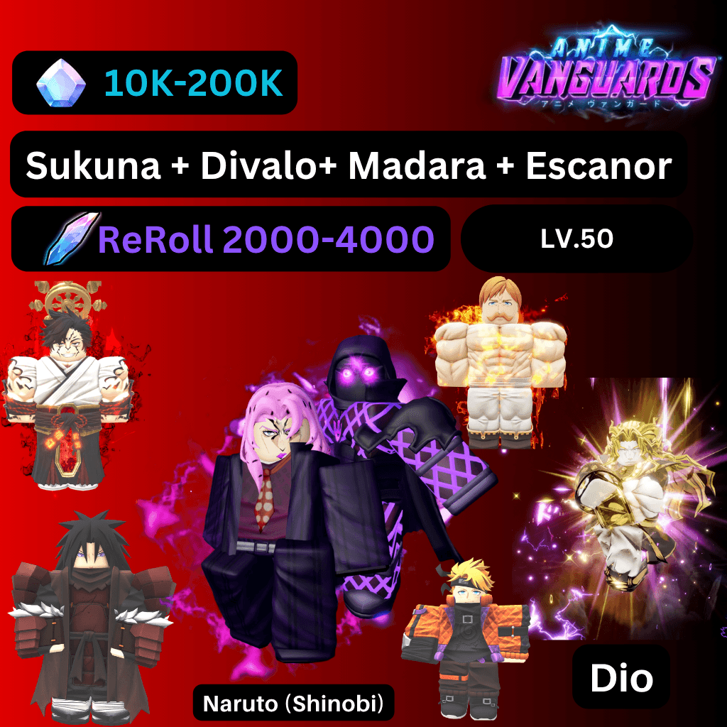 [Anime Vanguards] ไก่การันตี Divalo รีโรล 500-1000 + เพชร 10K-200K