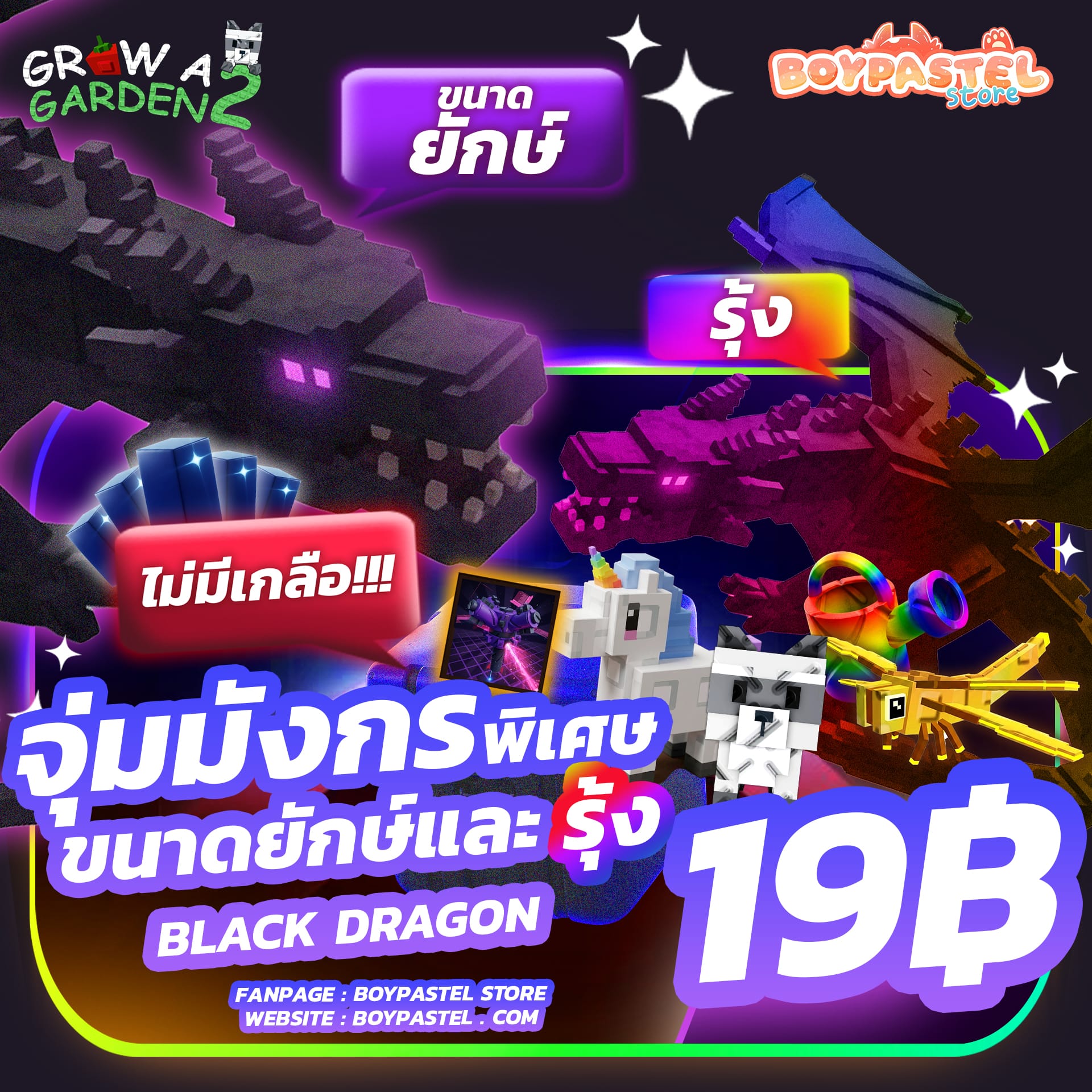 NEW!! กล่องจุ่มมังกร Black Dragon [ BIG & Rainbow ]