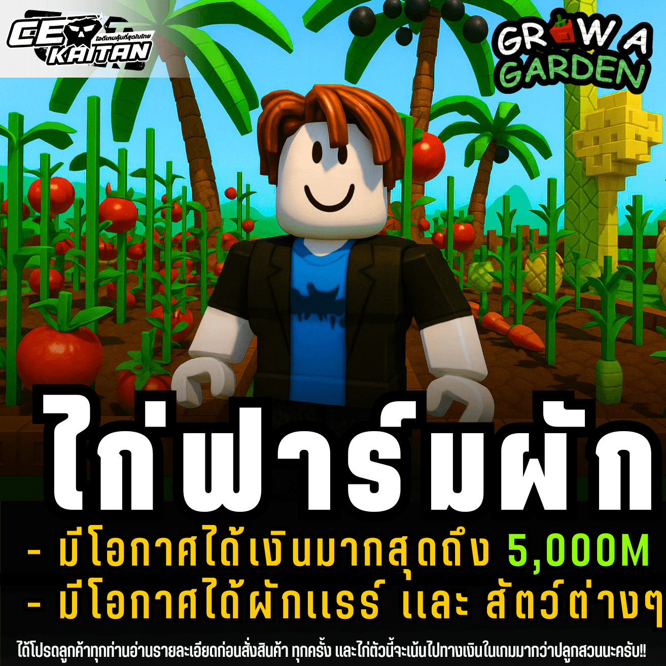 🌽 ไก่เกมปลูกผัก เน้นเงิน และสุ่มสัตว์เลี้ยงต่างๆ (Grow A Garden)🔥