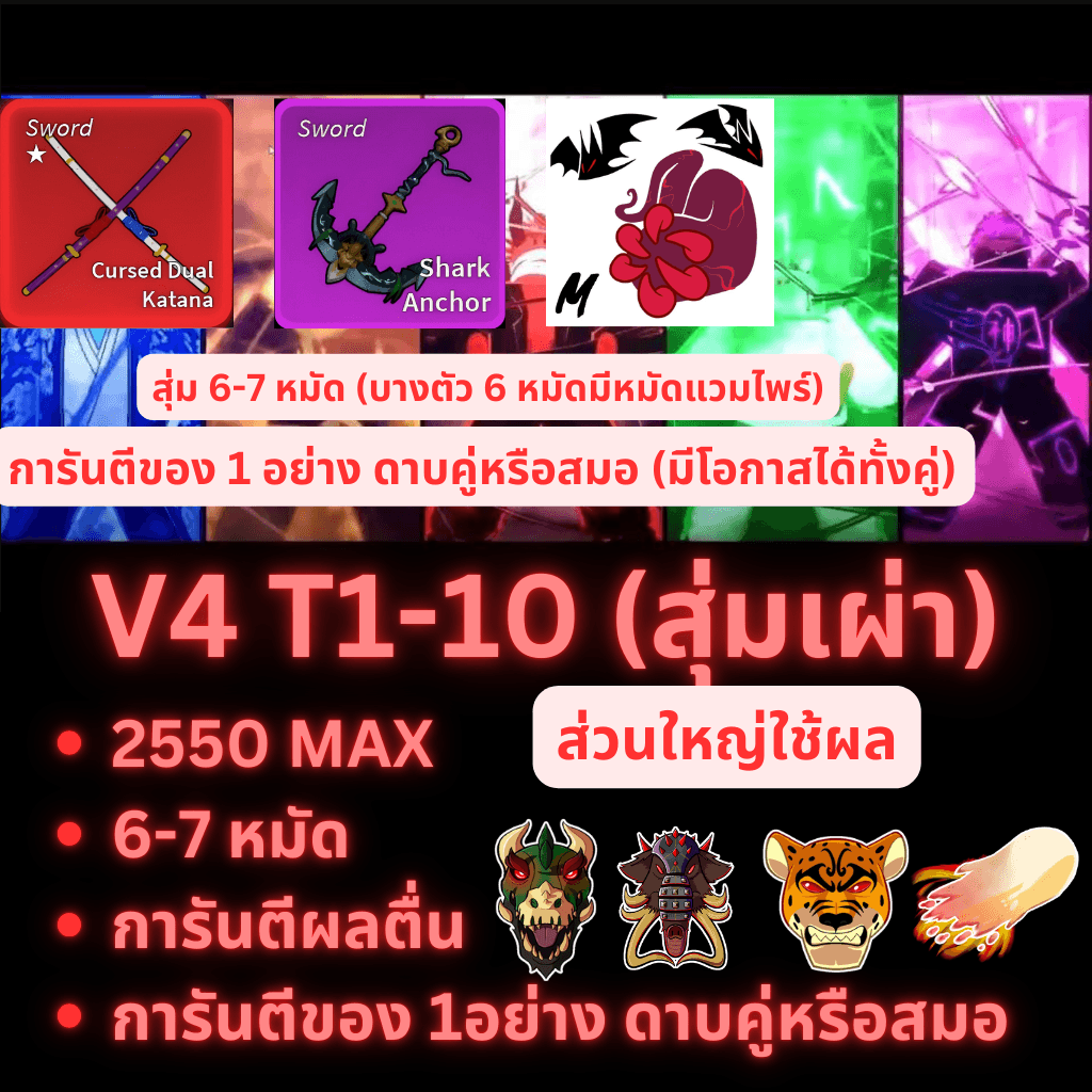 [Blox Fruit] 6-7หมัด  V4T1-10 สุ่มเผ่า