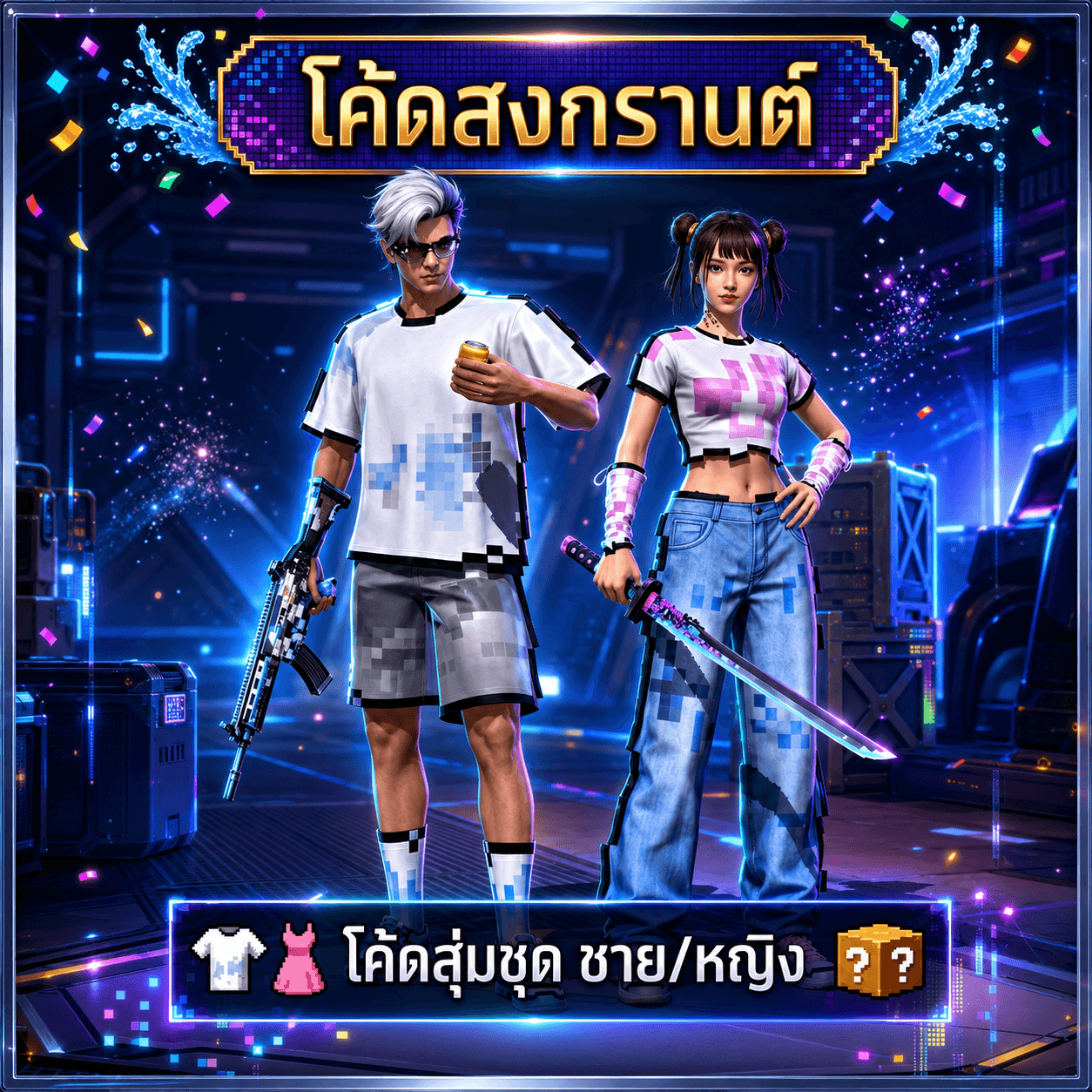โค้ดฟีฟาย งานสงกรานต์💦 การันตี ชุด ลุ้น ชาย/หญิง✅
