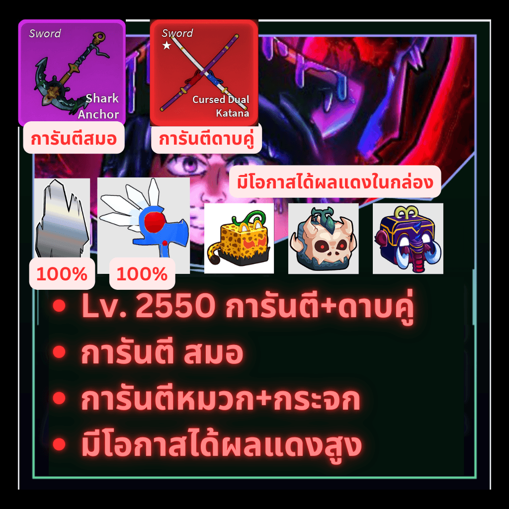 [Blox Fruit] 6หมัด ดาบคู่+สมอ หมวก+กระจก