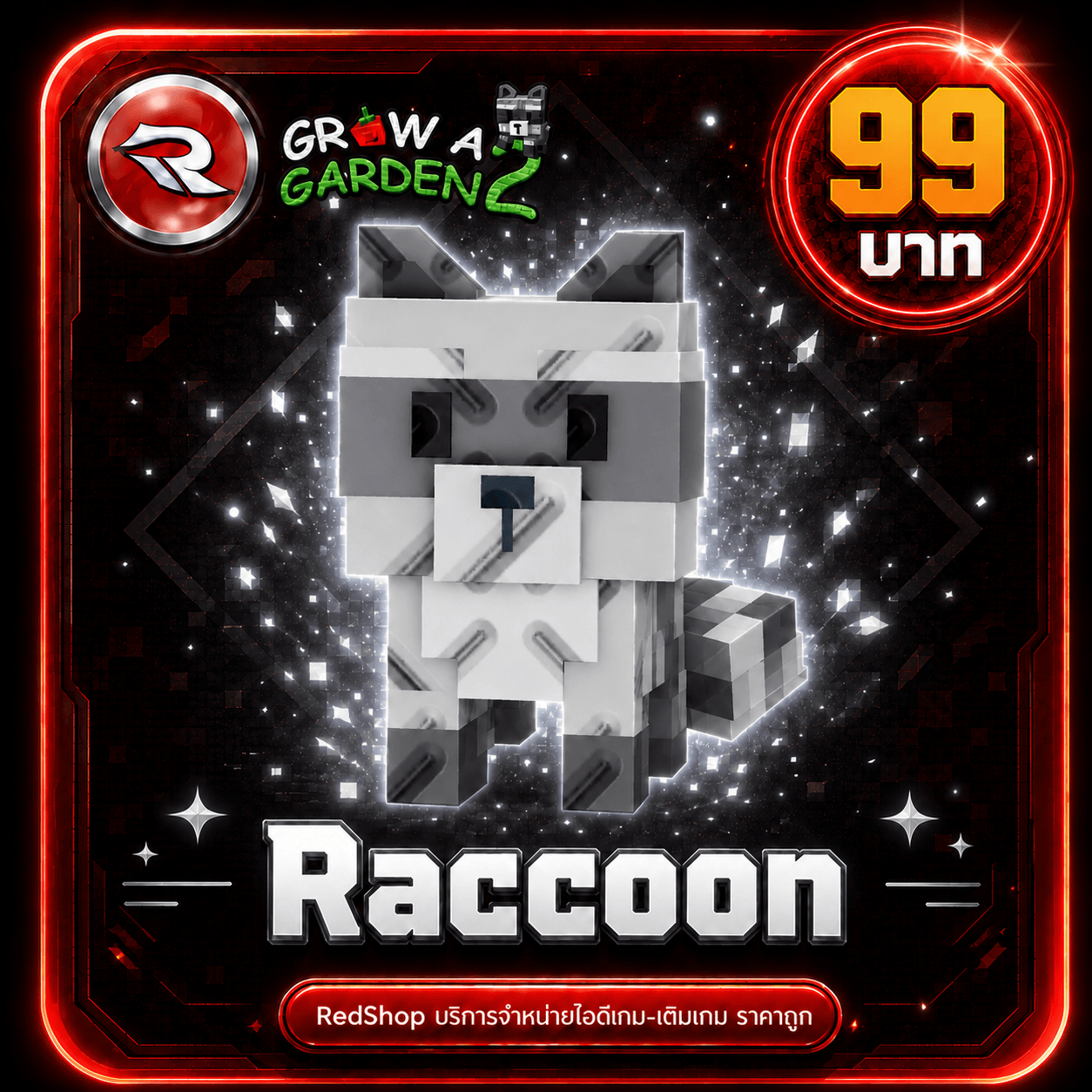 ไอดีไก่ สัตว์เลี้ยง Raccoon 1 ตัว🦝⚡แมพ Grow a Garden 2⚡การันตีได้สัตว์เลี้ยง100% ระบบส่งกล่องจดหมาย✨