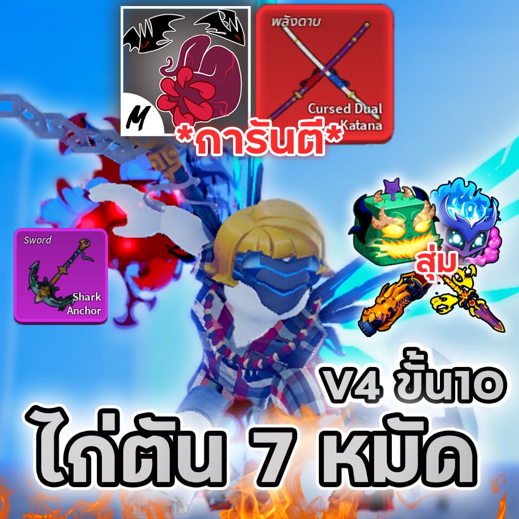 ไก่ตันการันตี 7 หมัด/ดาบคู่/เผ่า V4/สุ่มผลมังกร🔥💯